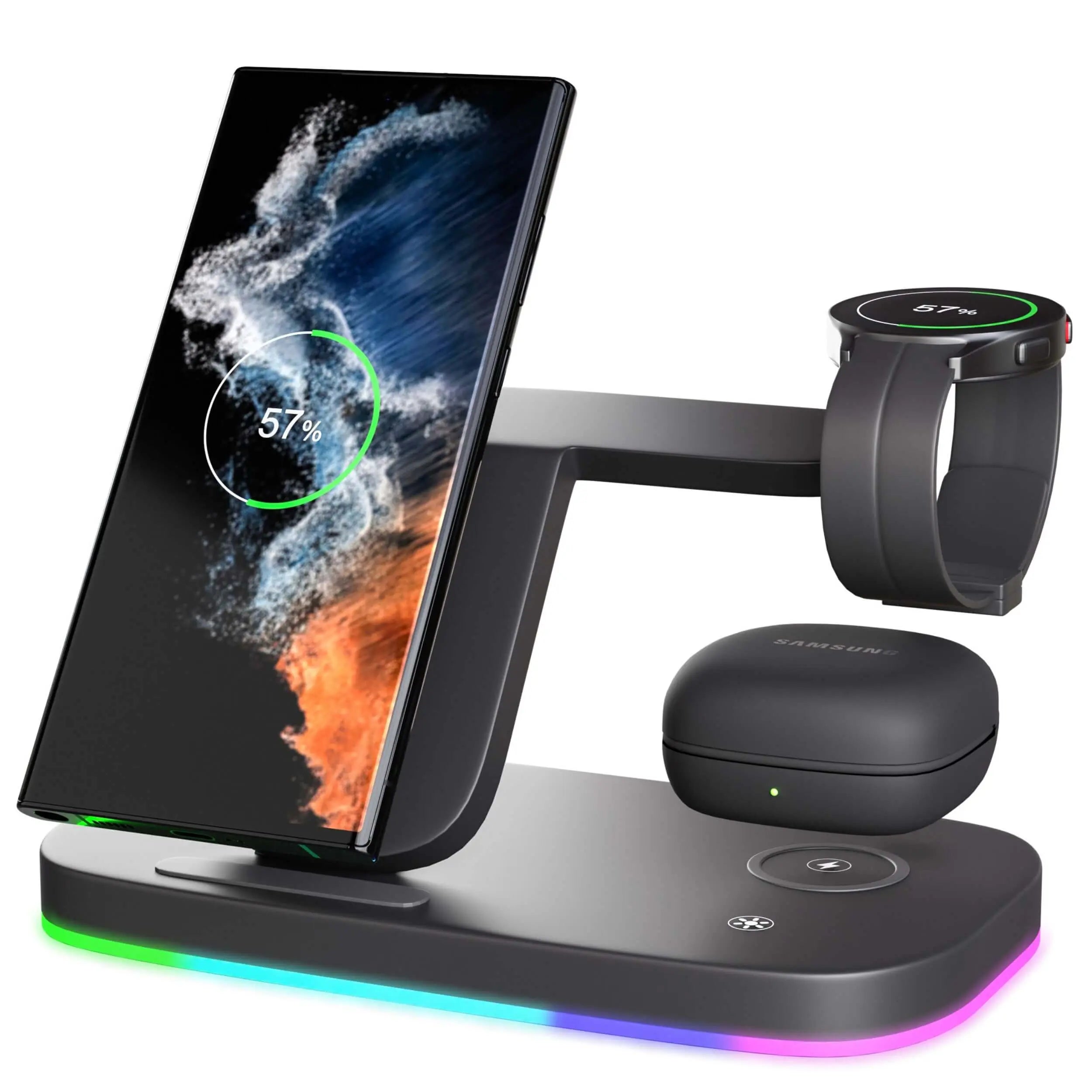3 in 1 Wireless Samsung Charging Station with MagSafe for Samsung Galaxy  S23 Ultra, Samsung Watch 5 Pro, and Buds