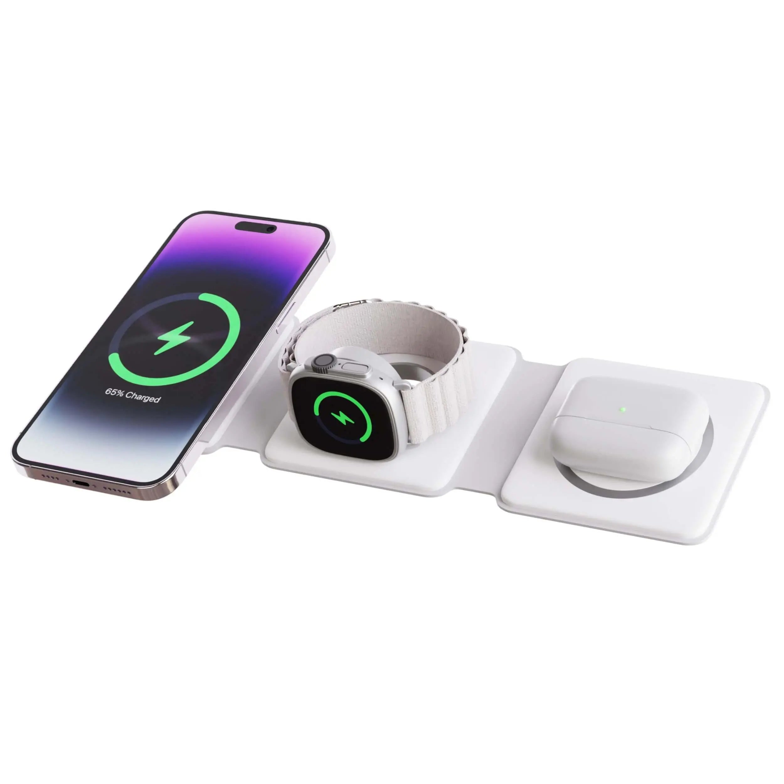 3 in 1 Portable Wireless Travel Charger for Apple iPhone, Apple