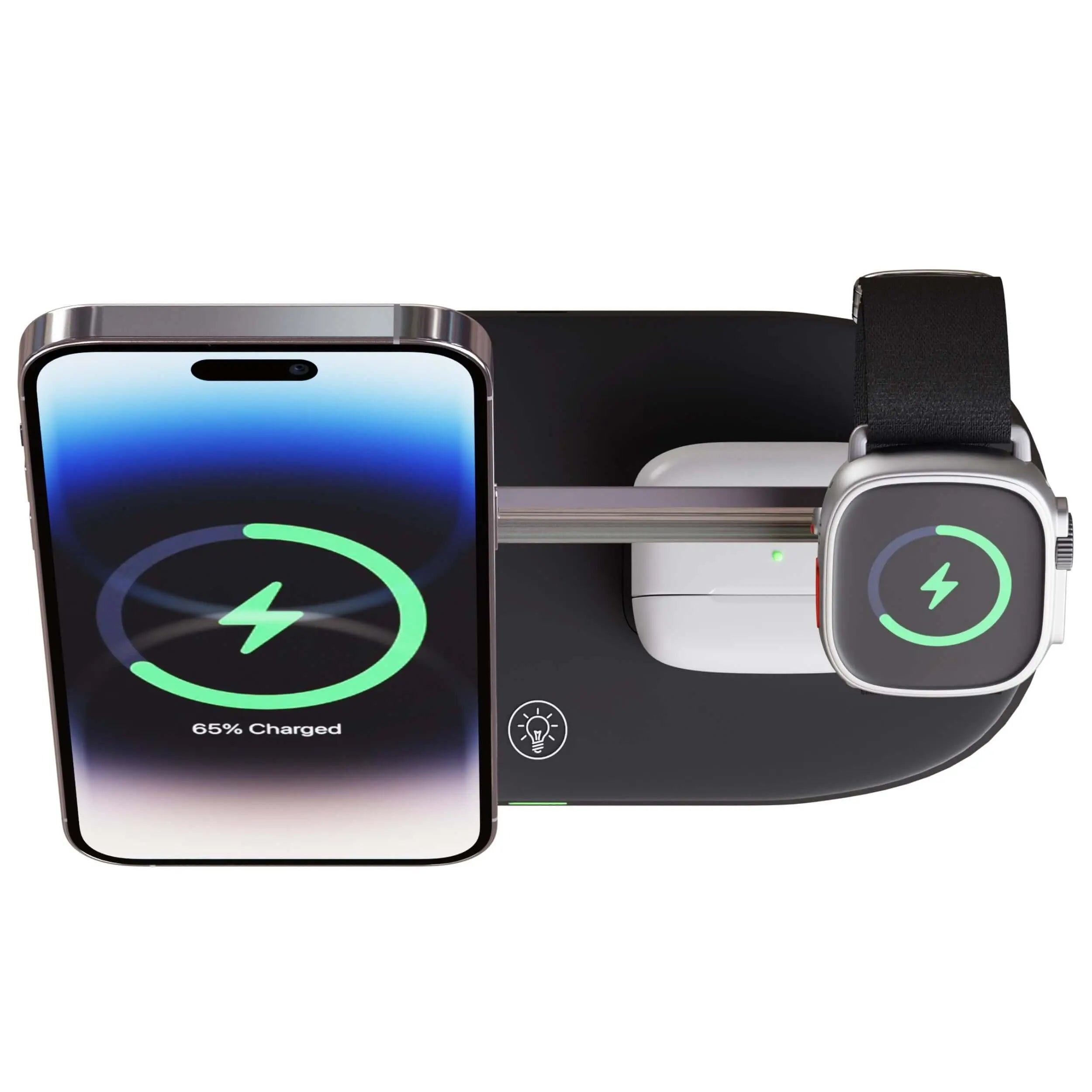 3 in 1 Wireless  Charging Station for Apple Devices, Apple iPhone 14 Pro Max, Apple Watch Series 8, Ultra, and Apple AirPods Pro 2