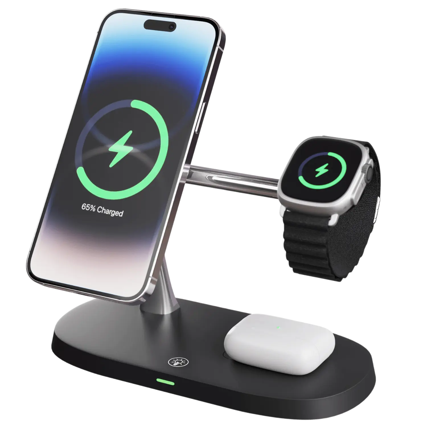 3 in 1 Wireless Charging Station for Apple Devices, Apple iPhone 14 Pro Max, Apple Watch Series 8, Ultra, and Apple AirPods Pro 2